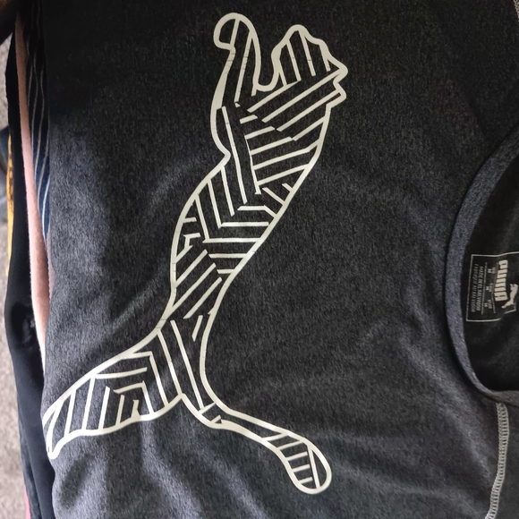 Puma Black Sleeveless Athletic Tank with White Logo - Picture 9 of 11